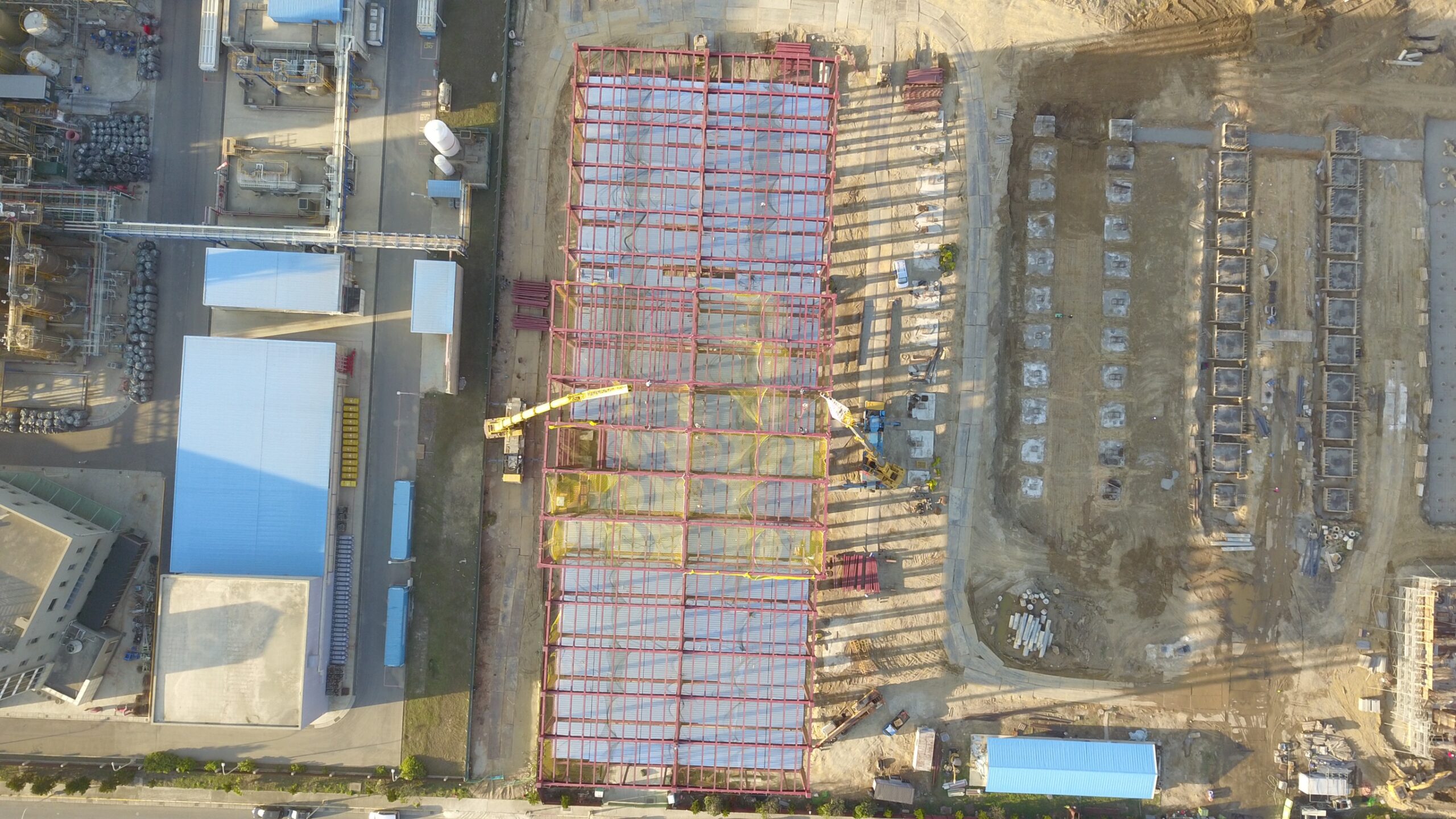 沛斯可新建廠房前期 空拍上視圖